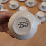 Service à café "Bristol" Crown Ducal, complet, Porcelaine anglaise de 1930