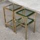 2 bedside tables, end tables in brass and transparent glass Maison Ja