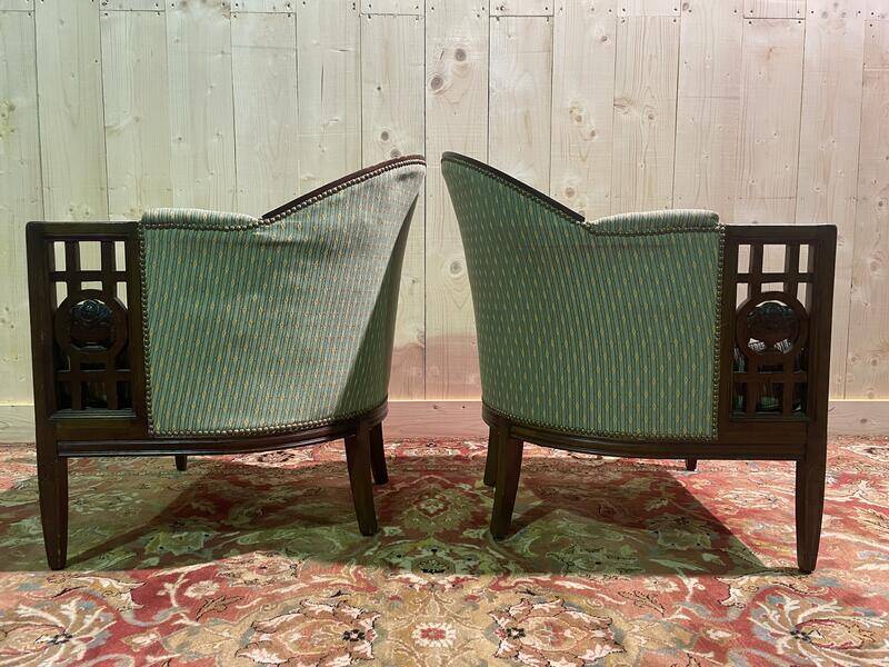 Pair of Art Deco armchairs by Paul Follot