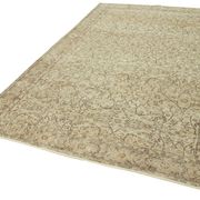 Handwoven vintage anatolian beige carpet 188 cm x 296 cm