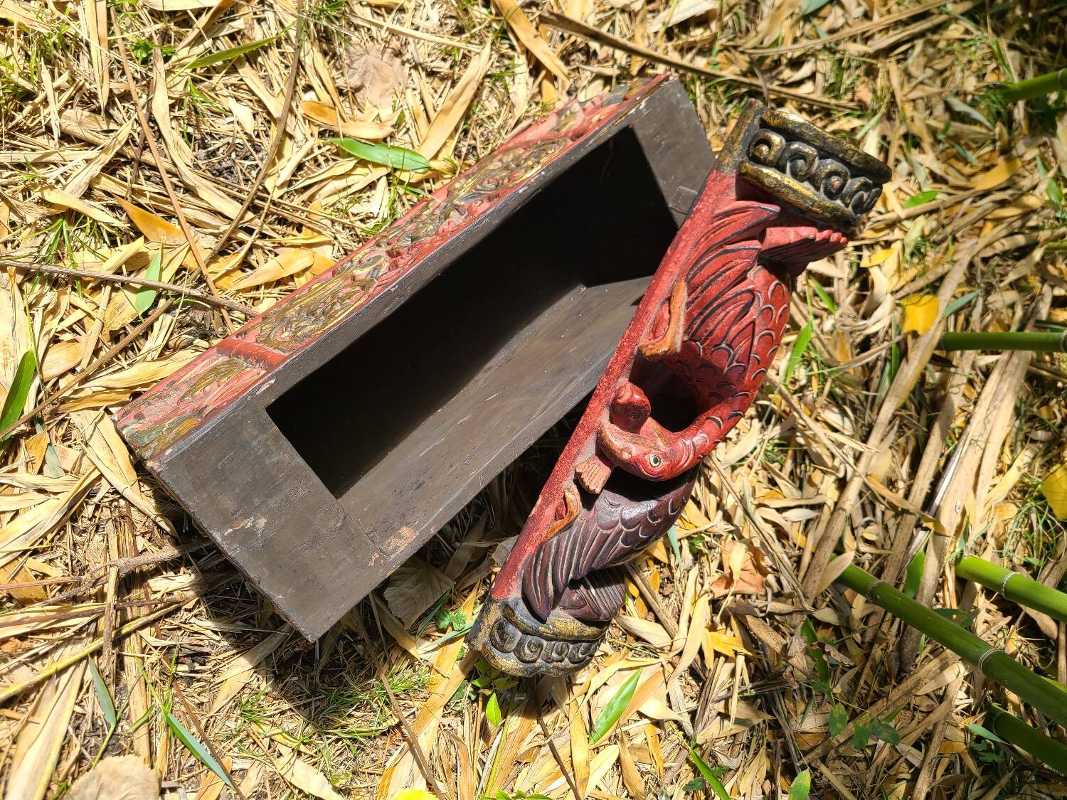 Balinese carved wooden box