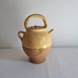 Glazed terracotta jug with lid