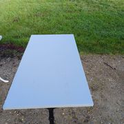 3 Cast Iron and Wood Bistro Tables