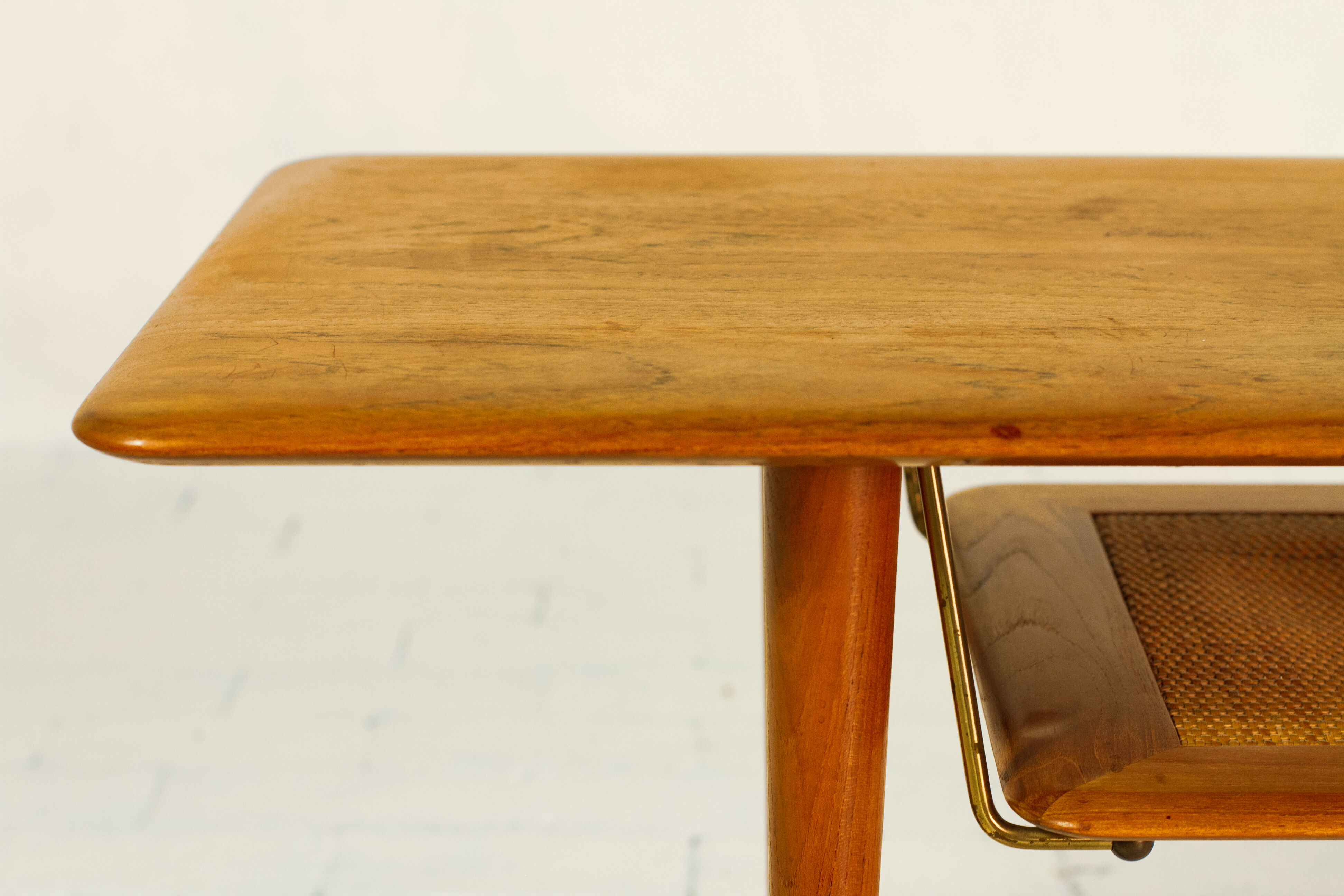 Coffee and caning coffee table by Peter Hvidt & Orla Molgaard Nielsen