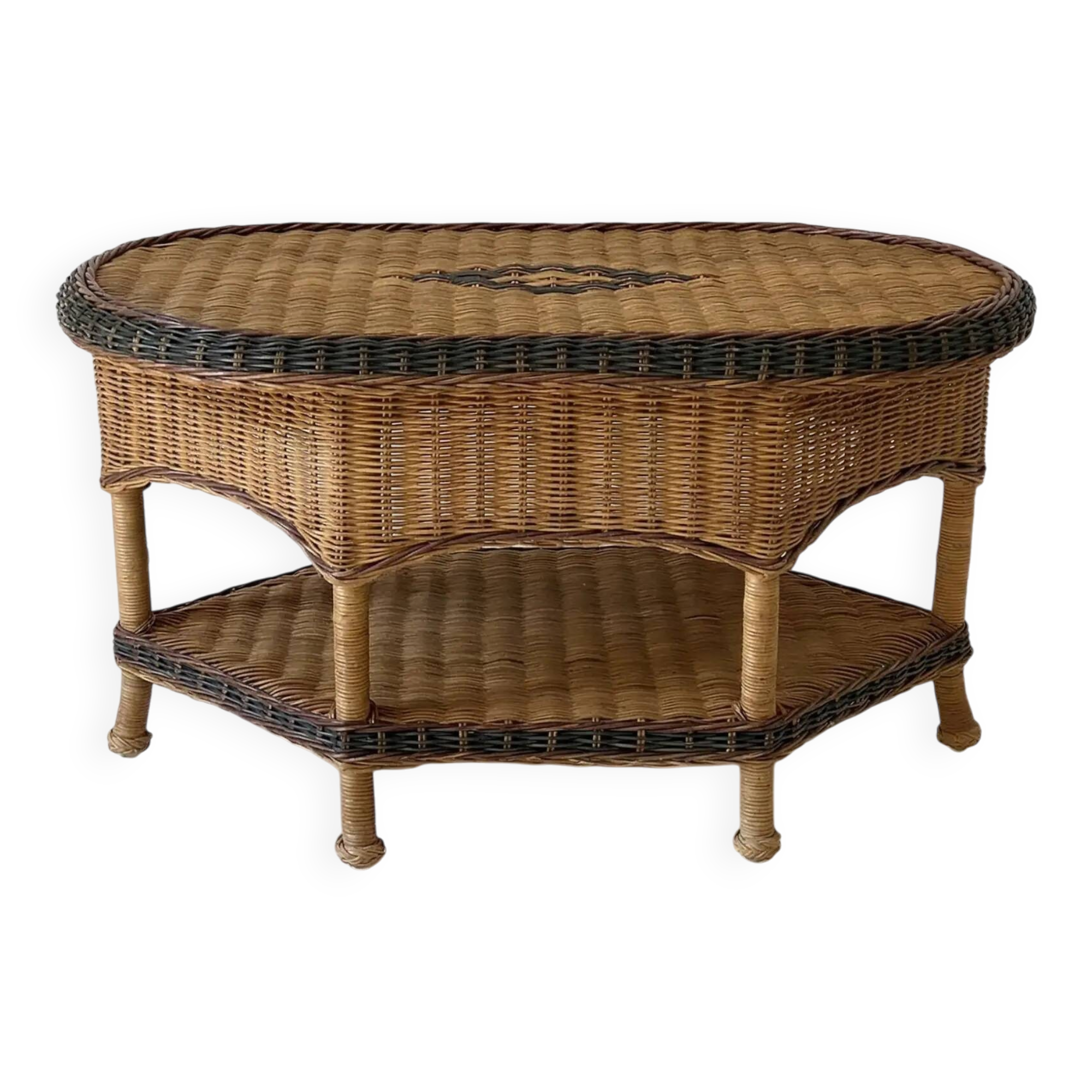 Vintage rattan coffee table – 1970s Riviera spirit