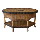 Vintage rattan coffee table – 1970s Riviera spirit