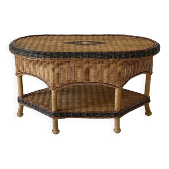 Vintage rattan coffee table – 1970s Riviera spirit