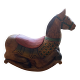 Antique wooden rocking horse, hand-carved.
