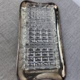 Silver-plated metal and glass hors d'oeuvre tray