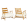 Pair of “lounge” armchairs in blond beech. 1950s