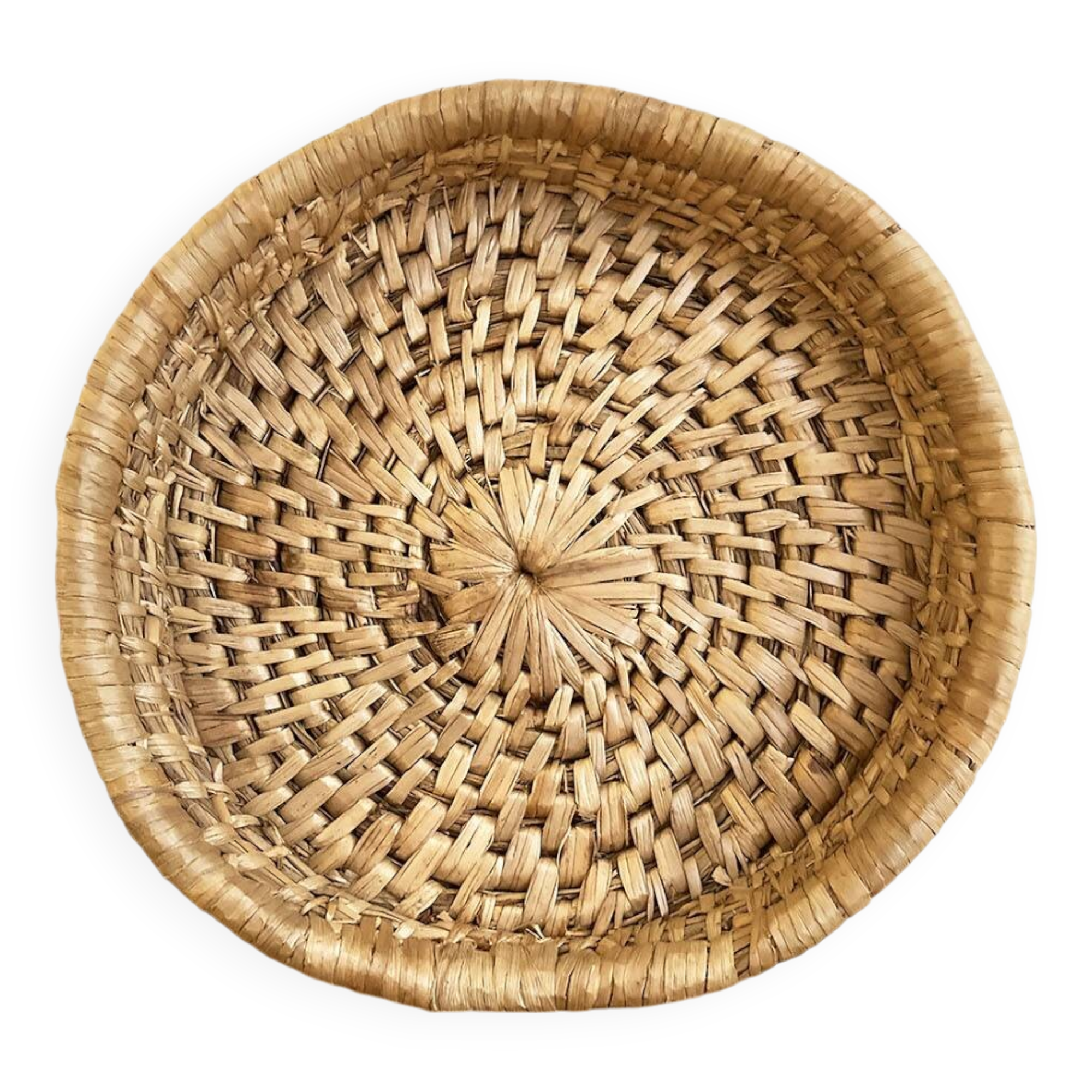 Basket made from woven banana leaves