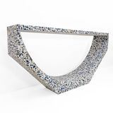 Italian-designed "Arcata" Console Table White Terrazzo Marble by Domus Stud