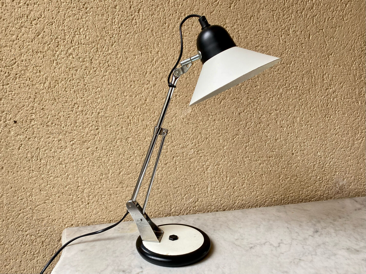 Aluminor articulated desk lamp France vintage 70s