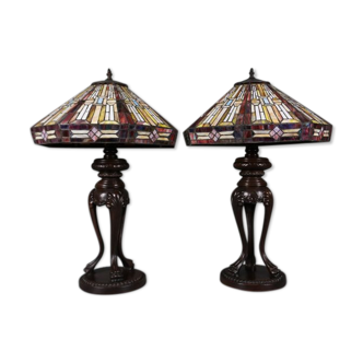 Set of 2 Tiffany lamps