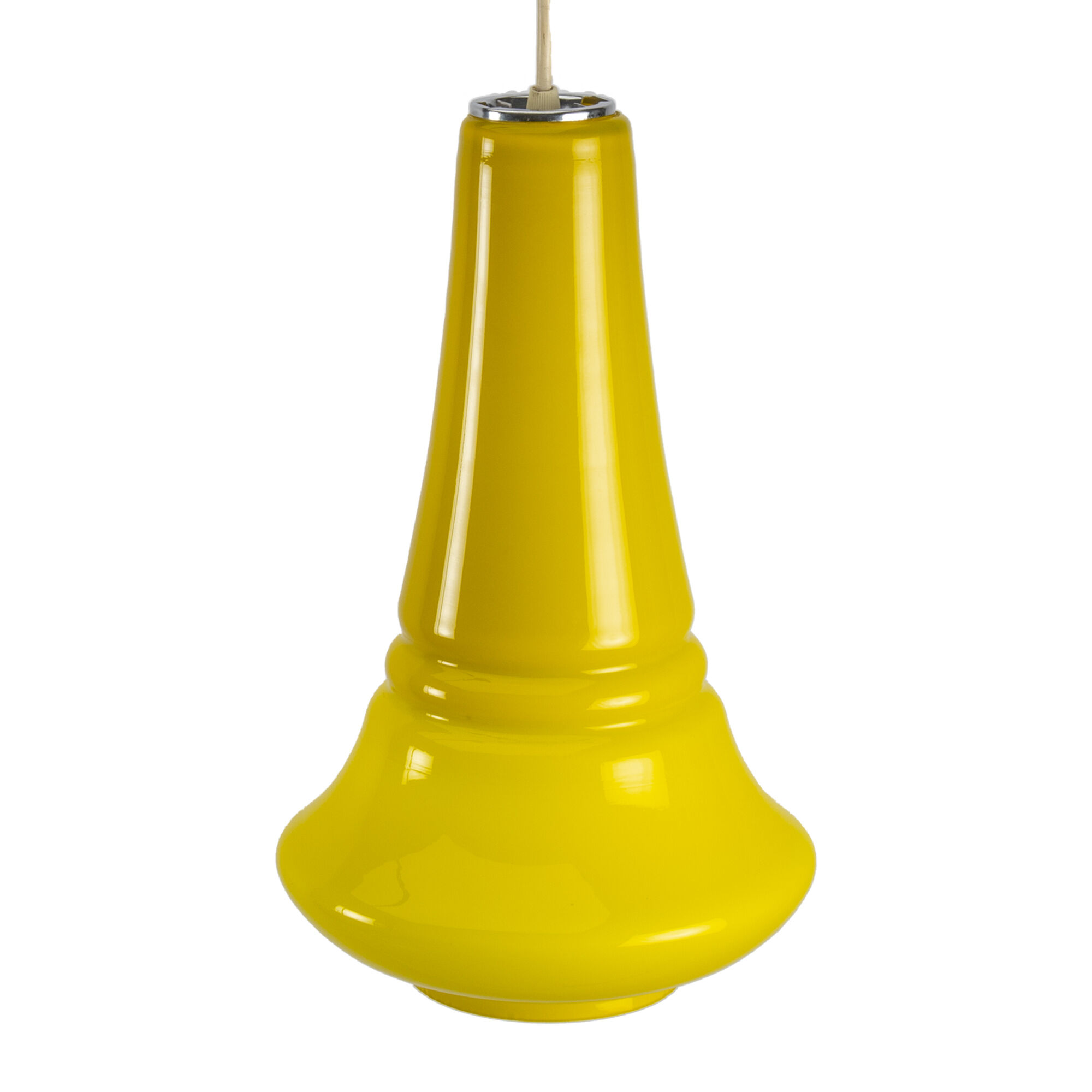 Yellow 'Cone' Peil & Putzler Pendant Lamp
