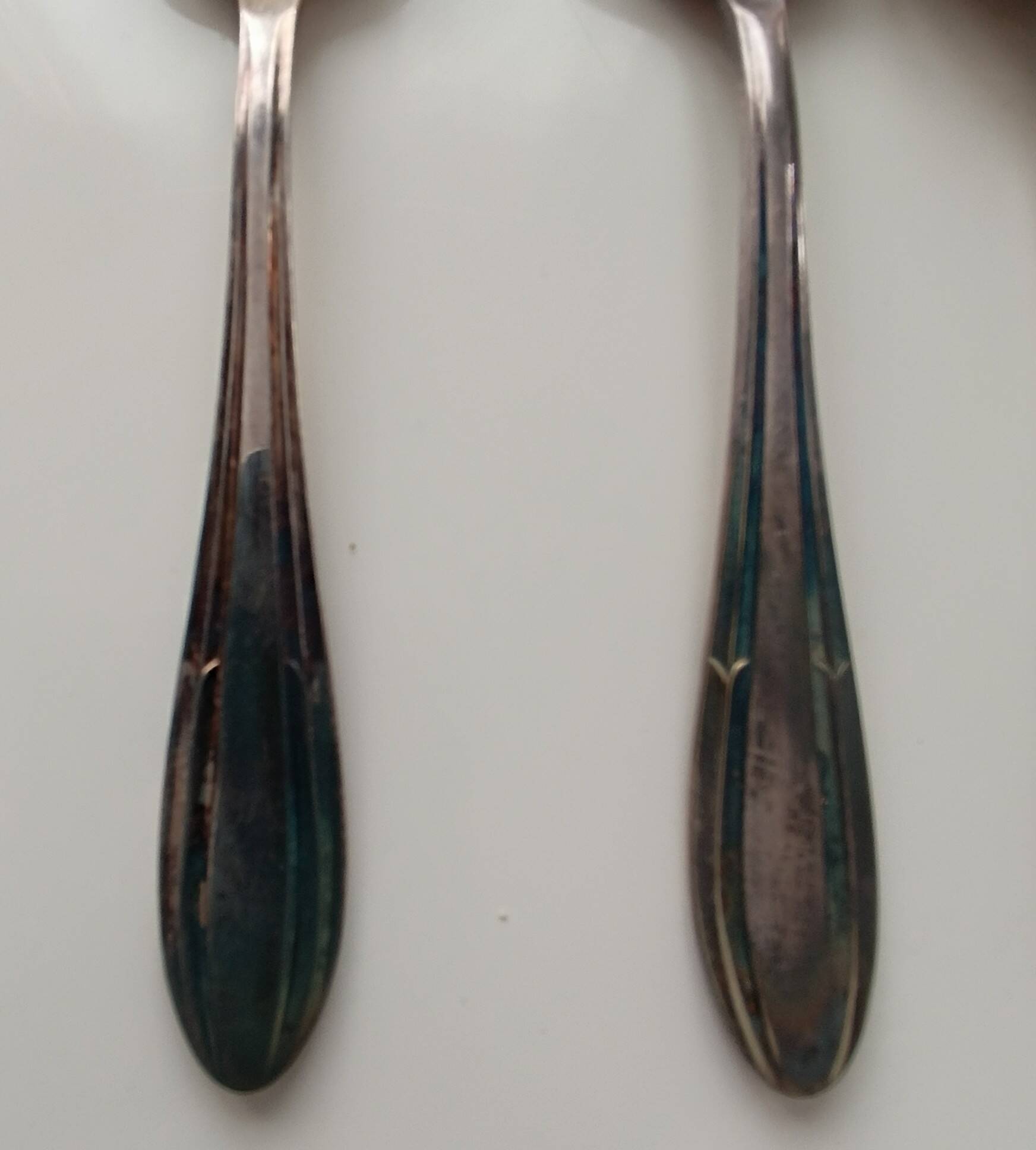 Box of 12 silver-plated metal teaspoons JM