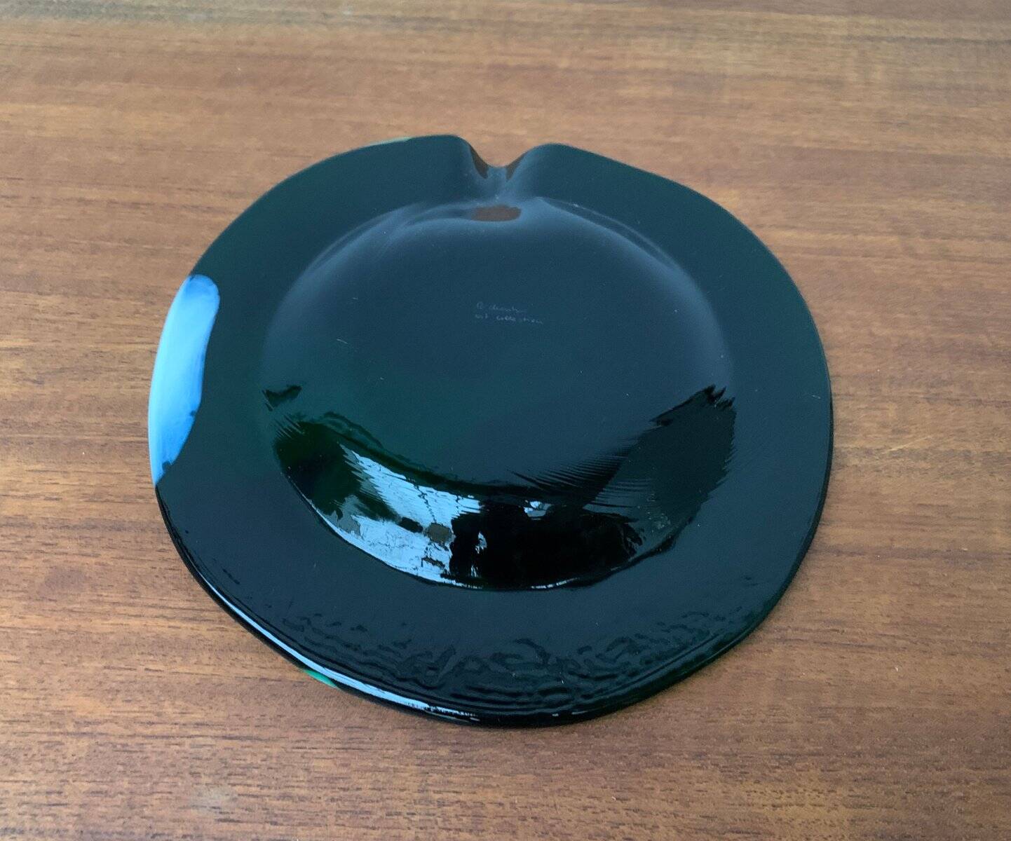 Artistic vintage German glass bowl plate by Hans Jürgen Richartz for Mathildenhütte, Solingen.