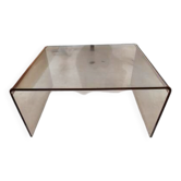 Vintage coffee table in smoked plastic