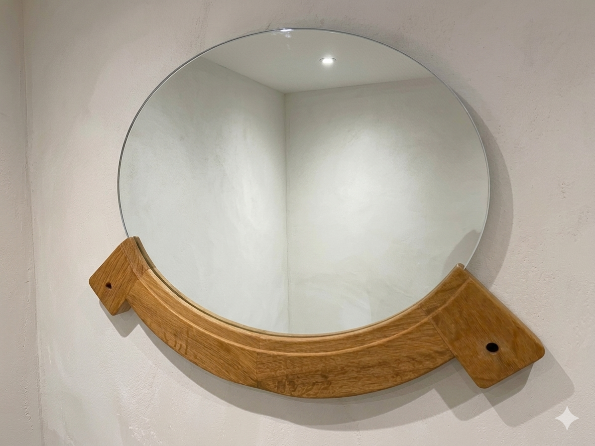 Oval mirror by Guillerme and Chambron