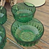 4 ramequins en verre ciselé vert Arcoroc