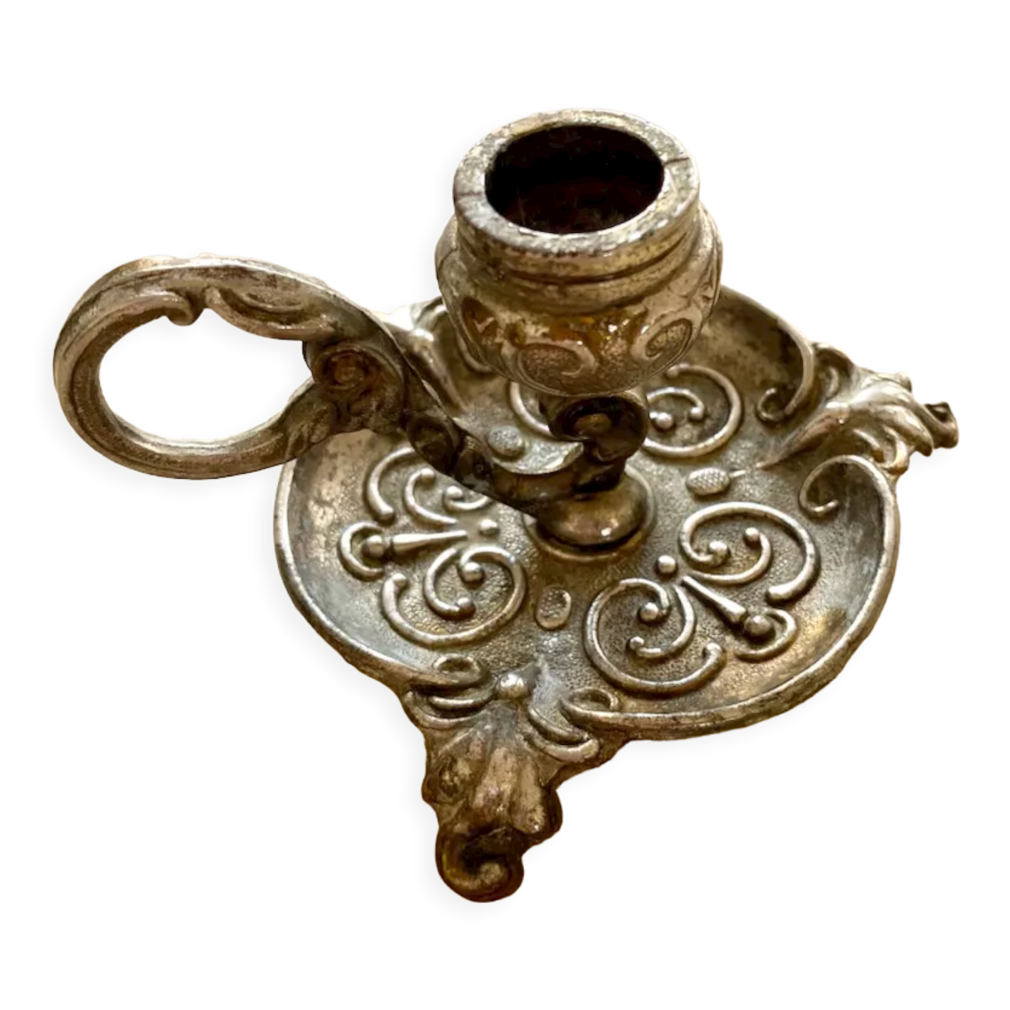 Brass cellar rat candle holder