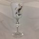 Vase opaline de foire et verre blanc decor oiseau