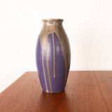 Large Art Deco glazed ceramic vase, by Léon Pointu, Puisaye stoneware.