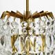 XL Mid Century brass crystal glass chandelier, Vereinigte Werkstätten