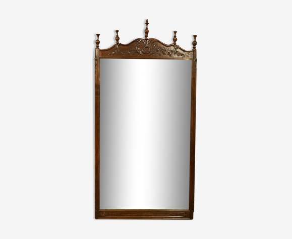 Miroir Louis XV provençal en noyer vers 1900 101x200cm