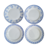 Set 4 assiettes dépareillées bleues