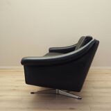 Black leather sofa, Danish design, 1960s, manufacturer: Eran Møbler, design