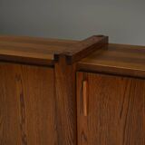 Dark stained brustalist oak sideboard, Belgium.