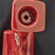 Ceramic chandelier, signed LONGCHAMP, twisted old red