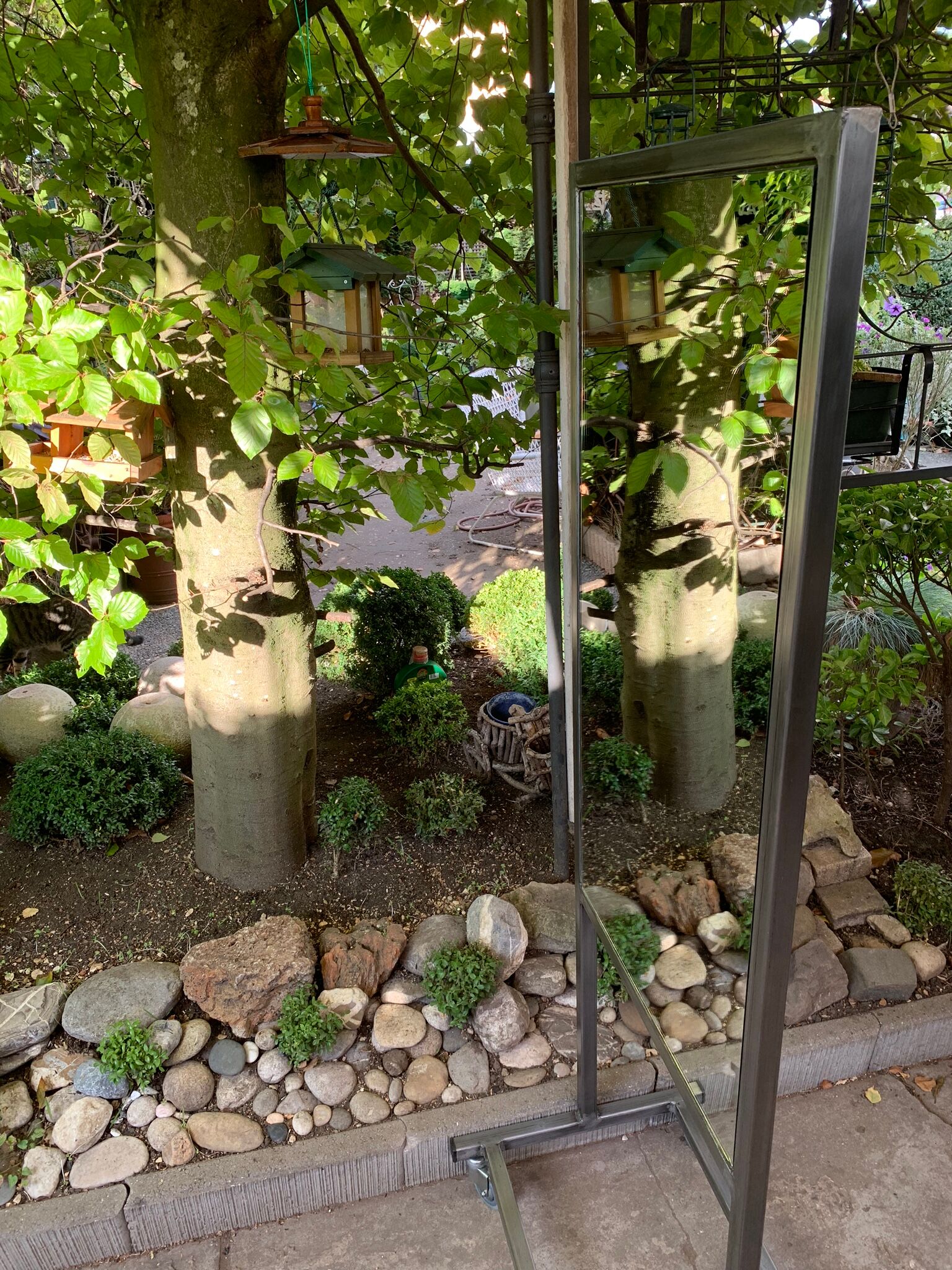 Double-sided workshop mirror on wheels 104x53 cm