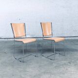 Set of Postmodern Italian Design Leather Dining Chairs by Segis, 1990s