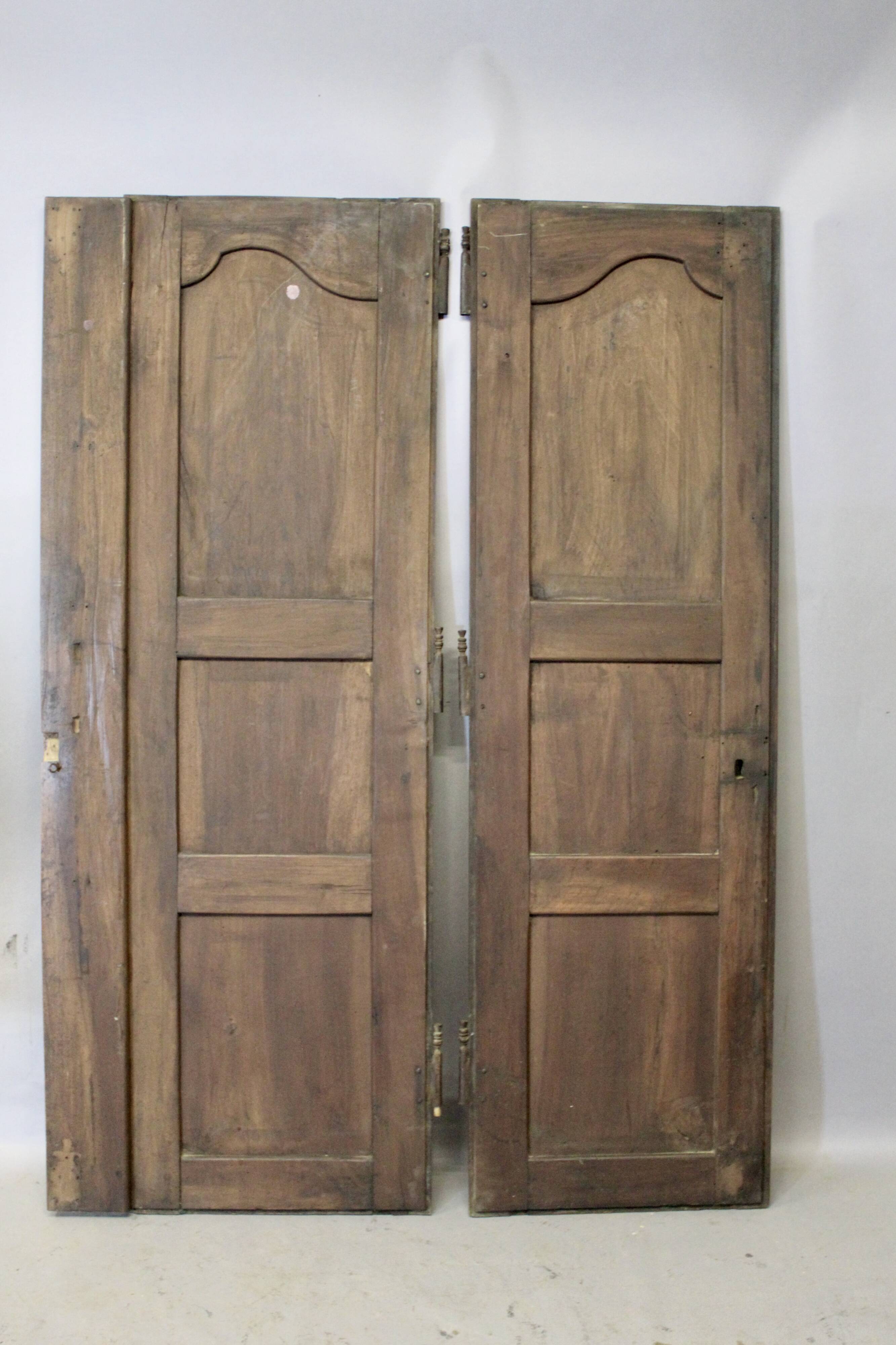 Pair of Louis XV walnut doors with medallion