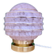 Vintage art deco globe table lamp in pink and gold Clichy glass