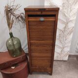 Filing cabinet with sliding shutter, solid wood