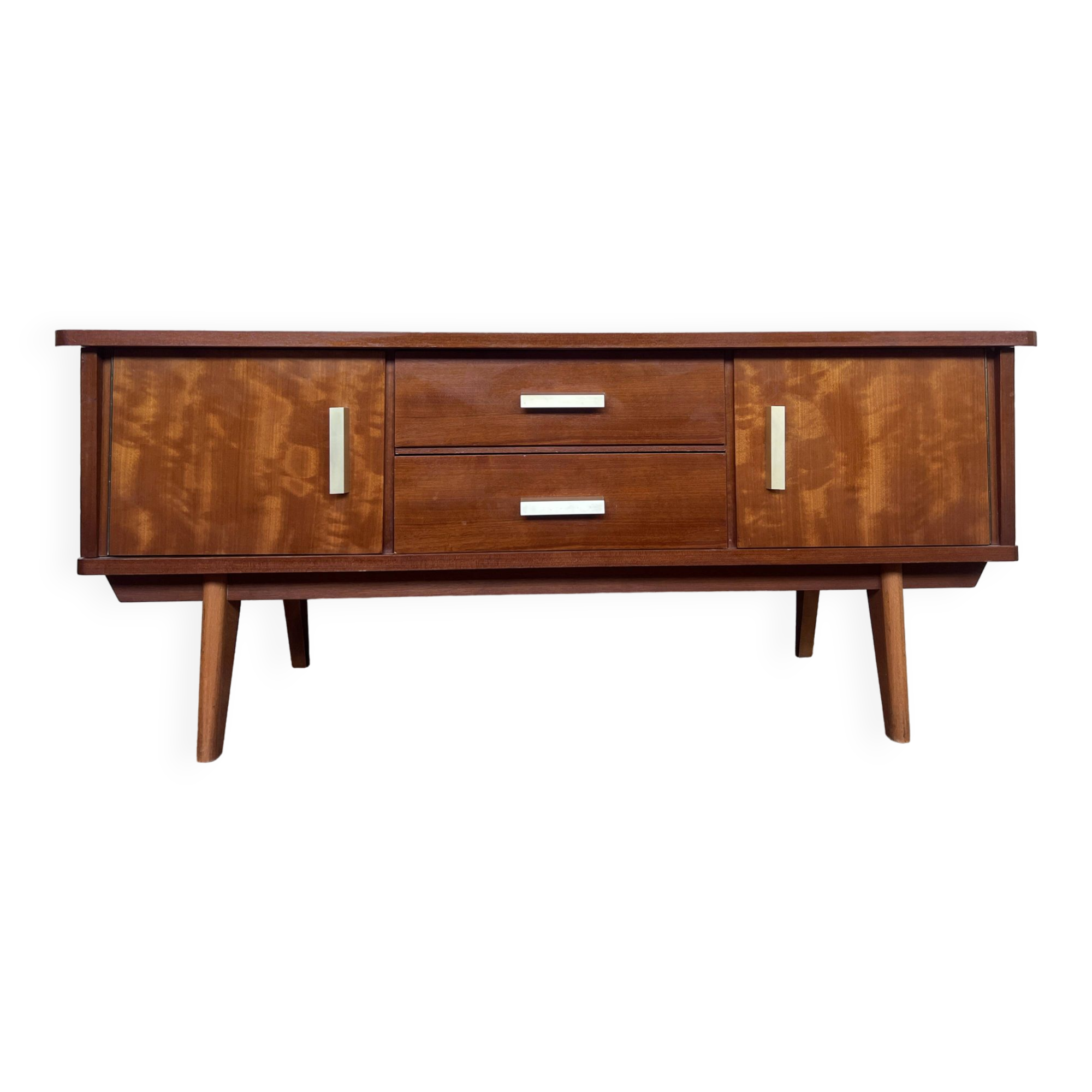 Meuble TV - hifi - enfilade vintage - teck - 50/60 - pieds compas