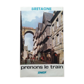 Affiche ancienne SNCF Bretagne Morlaix 1973