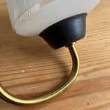 Pair of vintage glass/metal wall lights / circa 1950s 1960s