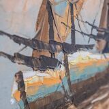 Boat on the water, 2000s, acrylic on canvas