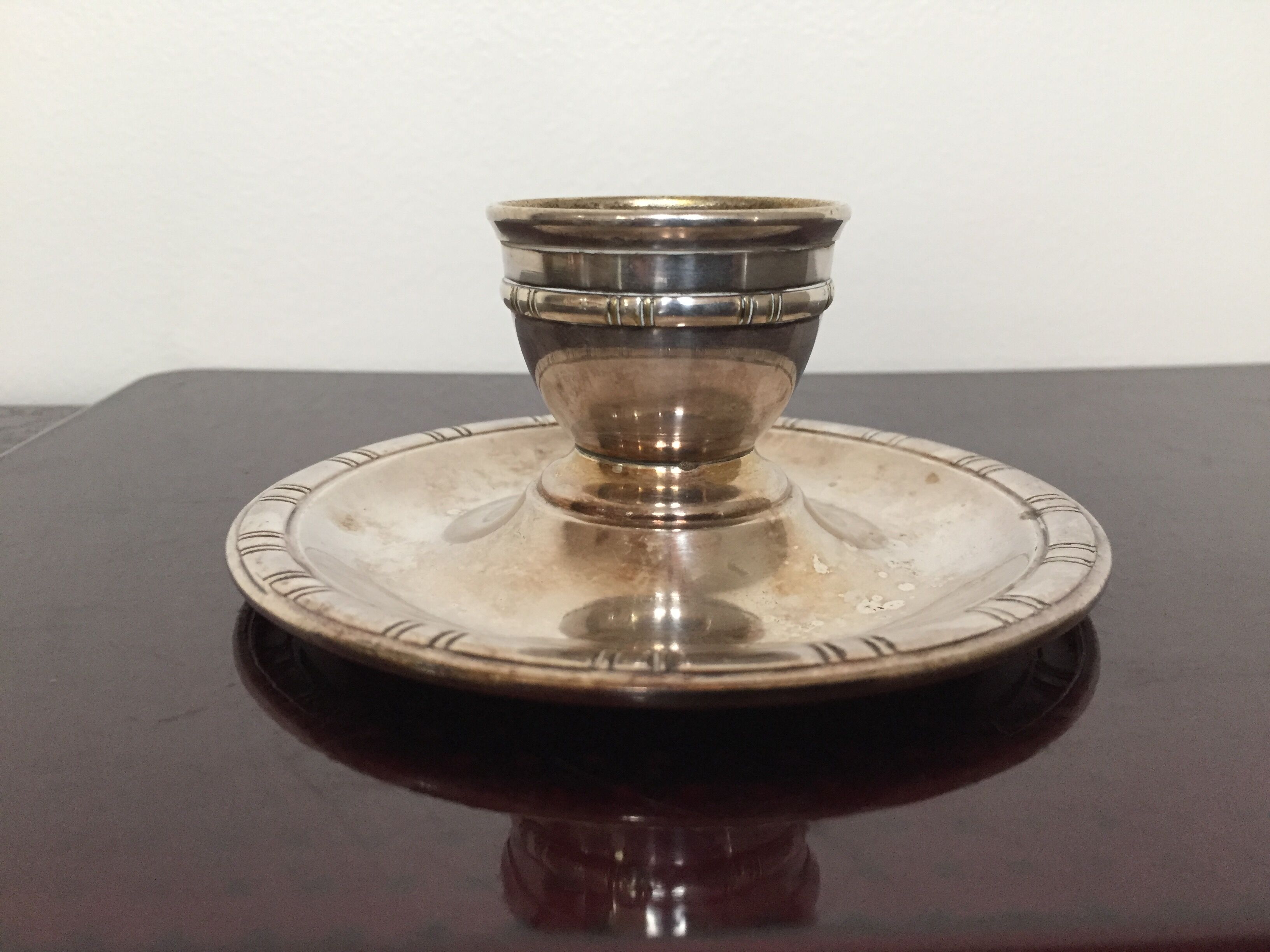 Silver metal egg cup