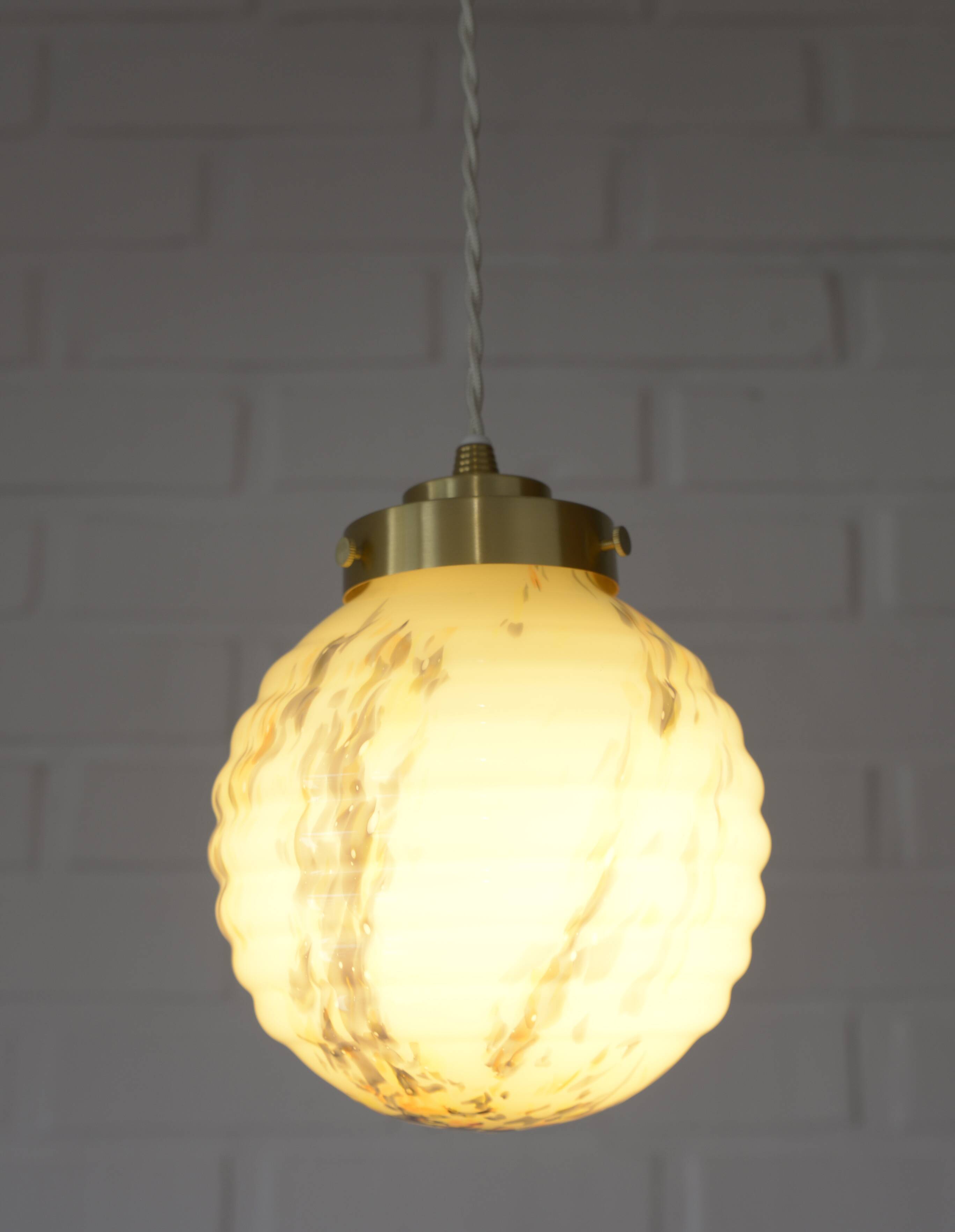 Art Deco redesign pendant lamp  / marbled glass antique hanging lamp