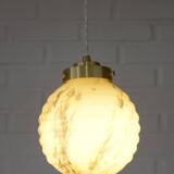 Art Deco redesign pendant lamp  / marbled glass antique hanging lamp