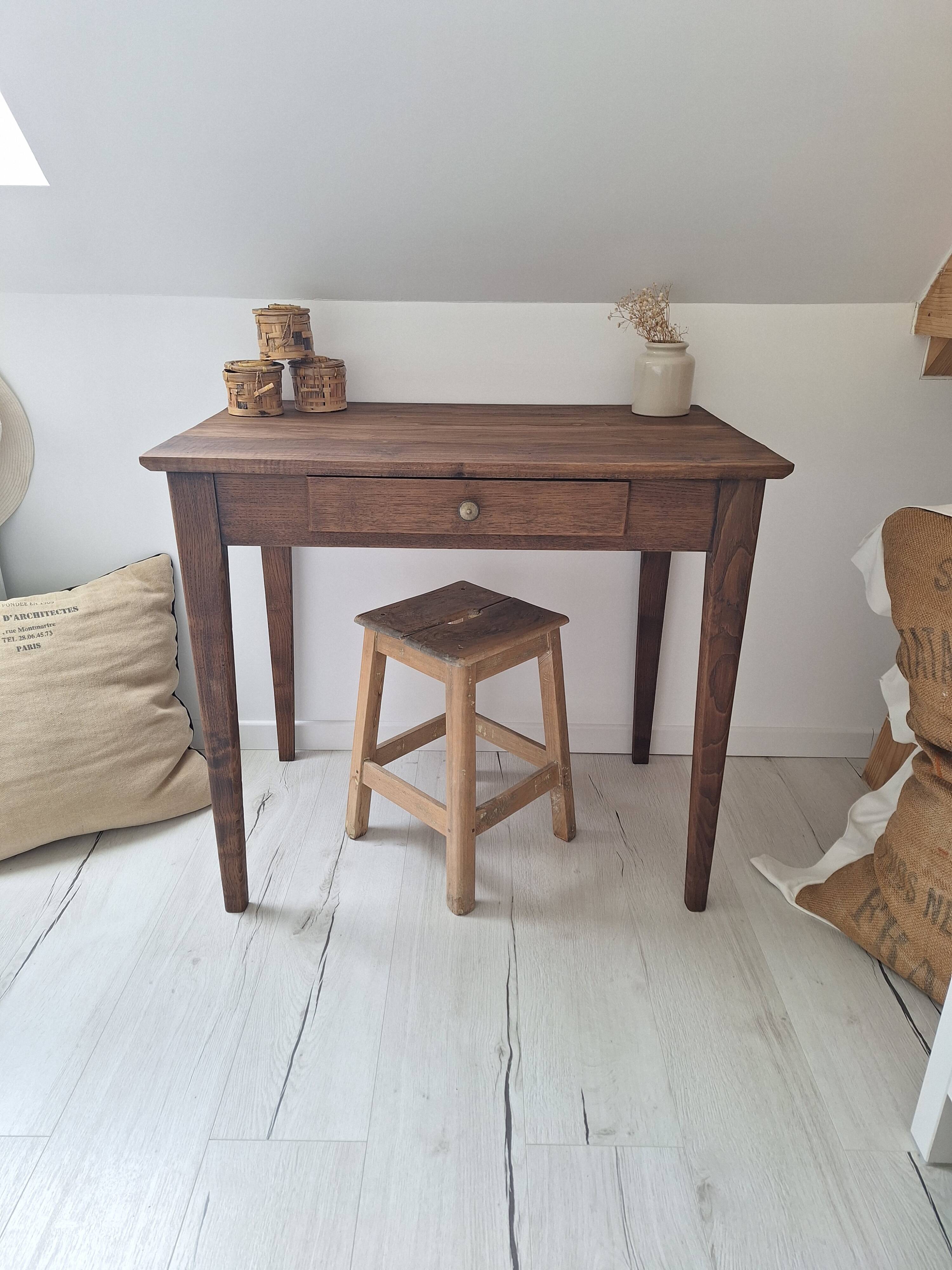 Old farmhouse side table in country style