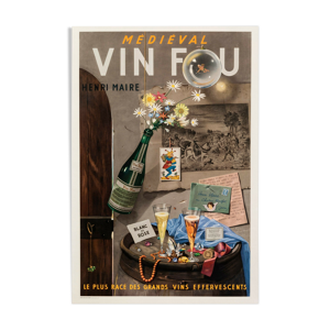 Affiche Médiéval, Vin Fou, Henri