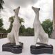 Pair of glazed porcelain Greyhounds 1940/50