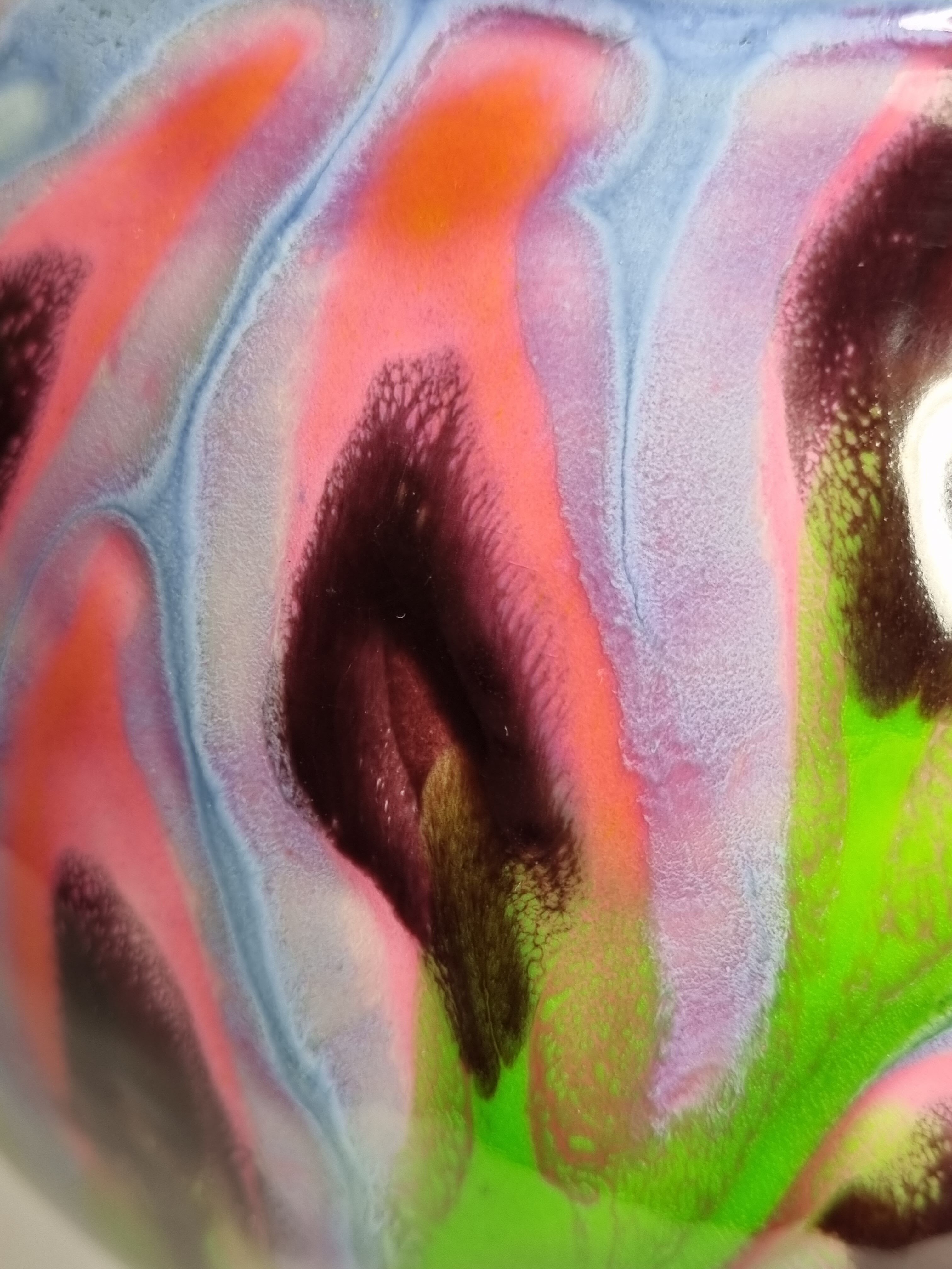 Ricard enamelled ceramic vase, signed, 28 cm