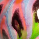 Ricard enamelled ceramic vase, signed, 28 cm